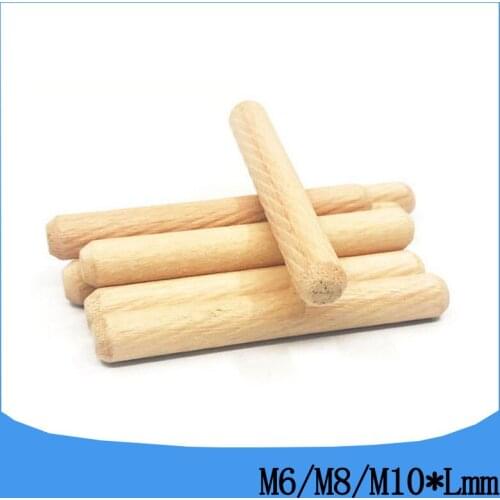 M6 M8 M10 Wooden Dowel Cabinet Drawer Round Fluted Wood Craft Dowel Pins Rods Set Furniture Fitting wooden dowel pin