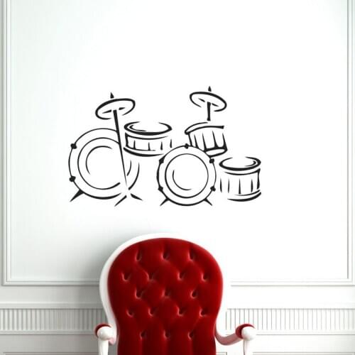 Music Musical Instrument Drum Wall Sticker New Design Home Decor Vinyl Art Murals Living Room Bedroom Wall Decals Wallpaper