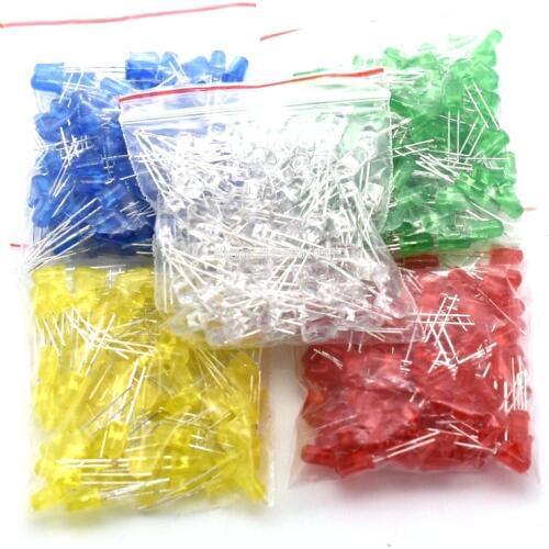 500PCS/LOT 5MM LED Diode Kit Mixed Color Red Green Yellow Blue White Led Light DIY Kit