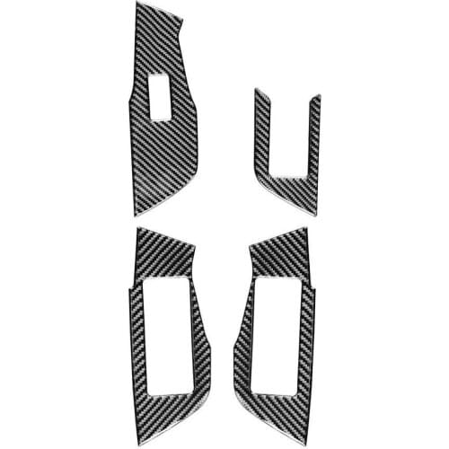 Right-hand drive panel trim anti-scratch glossy carbon fiber inner door and window switch frame sticker Audi A6L A7 Stickers