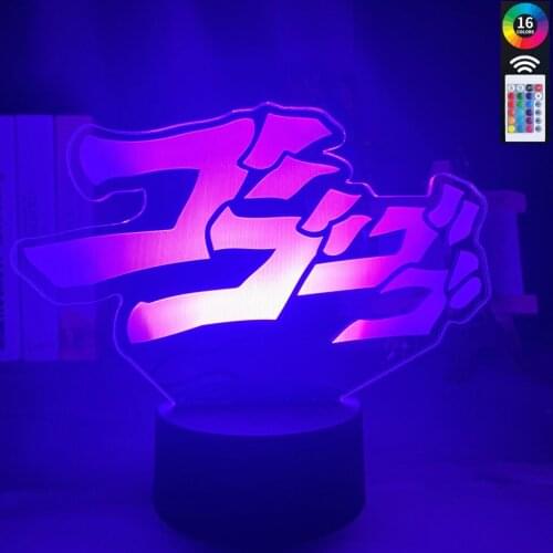 Anime JoJos Bizarre Adventure Letter Design Led Night Light Touch Sensor Colorful Nightlight for Home Decor Table 3d Lamp Gift