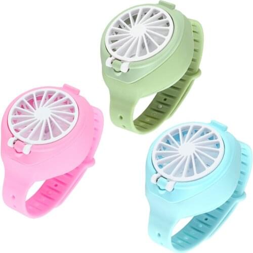 New Portable Watch Fan rechargeable USB Fashion Mini Personal Air Cooling Fan Student Wrist Fan Outdoors Traveling