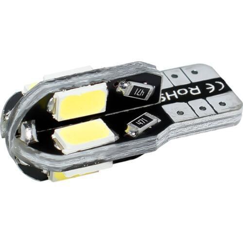 Wholesale NEW 10pcs/Lot Canbus T10 8smd 5730 Car Light Canbus No OBC Error W5W 194 8 SMD 5630 Led Bulb