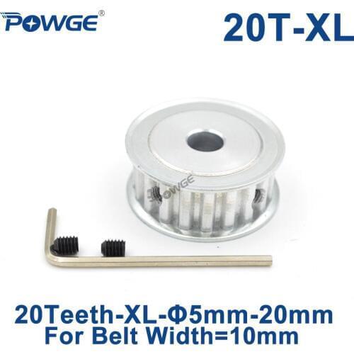 POWGE 20 Teeth XL Timing pulley Bore 5/6/6.35/7/8/10/12/14/15/16/20mm for width 10mm XL Synchronous Belt 20-XL-10 AF 20teeth 20T