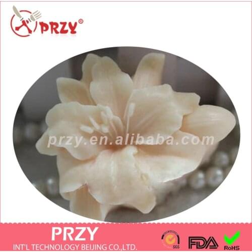 PRZY Silicone Mold Handmade Chocolate Soap Molds for Cake Decorations Lily Shape Aroma Stone Moulds Silicone Rubber Eco-friendly