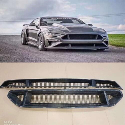 FRP/carbon fiber car front bumper honeycomb grille Mustang 2018 2019 2020 car styling honeycomb grille