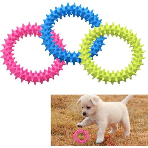 Pet Doy Rubber Molar Toy Bite-resistant Thorn Ring Circle training dog molar dog pet bite soft rubber toy Tooth Cleaning Molar