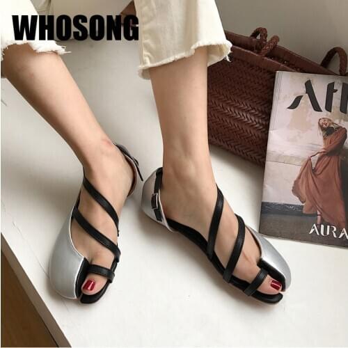 Summer Women Sandals Girls Fashion Sandals Woman Real Leather Flats Ladies Brand Shoes Female Soft Sandals Zapatos De Mujer New