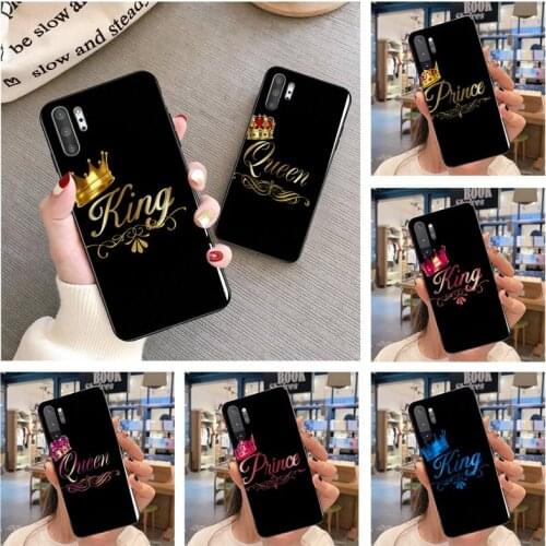 King Queen Phincess Lovers Silicone Black Phone Case For Samsung Note 7 8 9 10 Plus lite Galaxy J7 J8 J6 Plus 2018 Prime