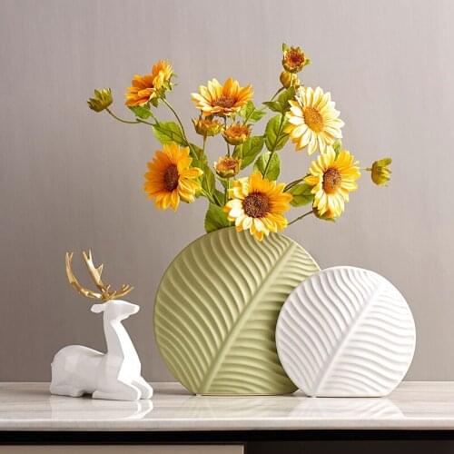 Vase Ceramic Vase Decoration Simple Living Room Ornaments Crafts Vegetarian Ceramic Vases Ornament Gifts 병 장식