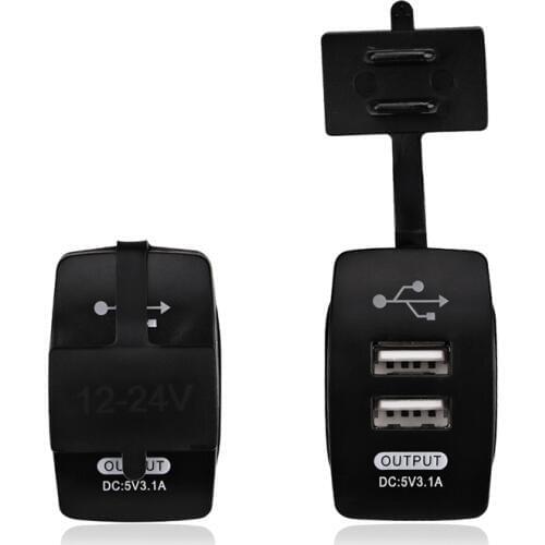 Waterproof Dual USB Car Charger Rocker Switch 5V 3.1A Universal Auto Charger for Car Motorcycle Electric Car ATV Boat 12-24V