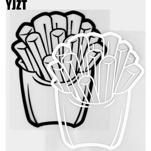 YJZT 12.4×15CM Personality French Fries Fashion Body Decoration Car Stickers Vinyl Decals Black / Silver 20B-0325