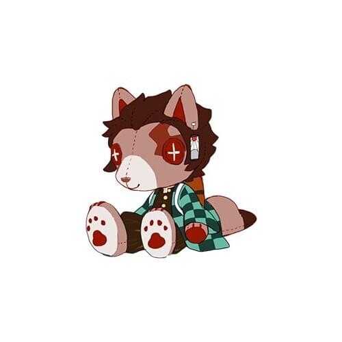 Three Ratels funny 3D Anime Demon Slayer Anime Peeking Motorcycle Car Bumper Decal Car Sticker