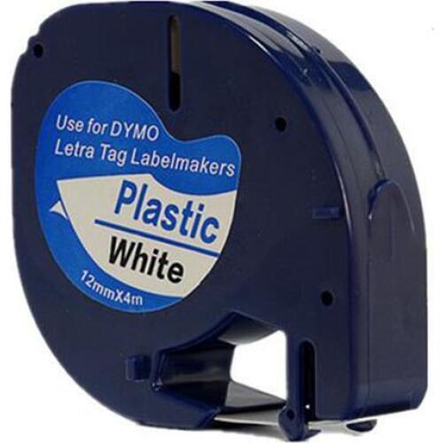 Dymo label tape plastic LT91201 DYMO LetraTag Label Tape DYMO label printer 12mm*4m black on white