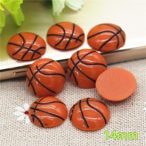 10pcs Resin small basketball sports flat back Cabochon Art Supply Decoration Charm Craft DIY 14mm