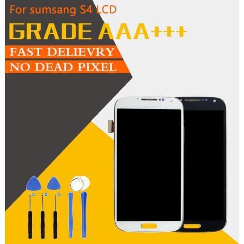 100% Test Grade AAA No Dead Pixel For Samsung Galaxy S4 GT- i9500 LCD Display With Digitizer Replacement