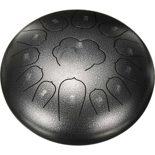 12 Inch 13 Notes C Major Steel Tongue Drum Hand Pan Hand Drums Tank Drum Musical Instruments with Mallets Bag