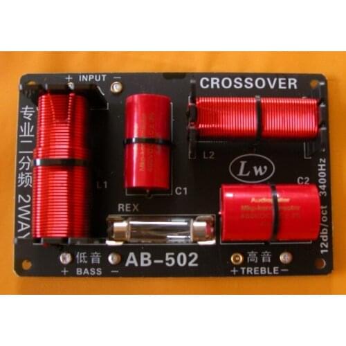 2pcs Tweeter/Bass 2-Way Audio Crossover Filters Speaker Frequency Divider