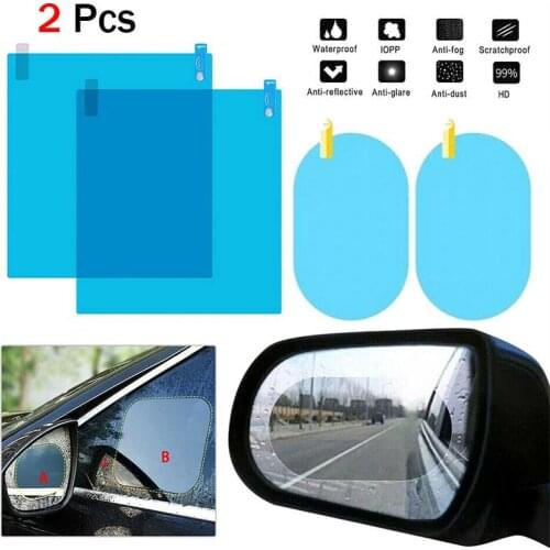 2pcs set car rearview mirror waterproof sticker window transparent film Anti fog anti-glare window foil auto protective stickers