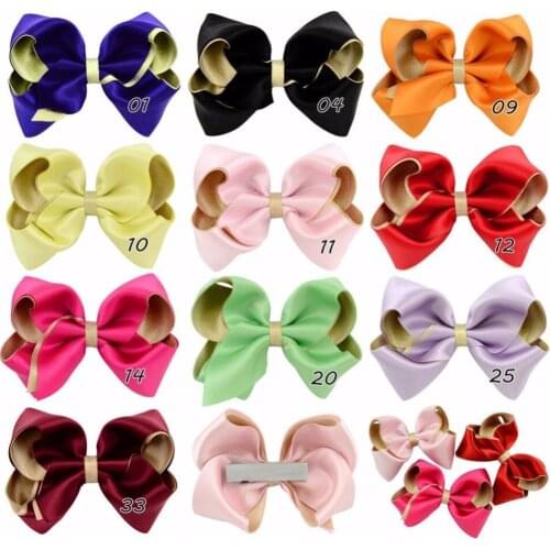 3.6Inch 10 colors Lovely Bow Girls Solid Ribbon Bows With Clip Boutique Hair Clip Hairpin Baby Hair Accessories