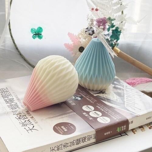 3D Geometric Line Pear Shape Striped Cone Water Dot Origami Scented Candle Silicone Resin Soap Molds For Handmade Tools