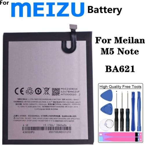 BA621 M5 Note For Meizu Meilan M5 Note Note5 Note 5 M621N / M621Q / M621H Battery 4000mAh Replacement Batteries + Tools