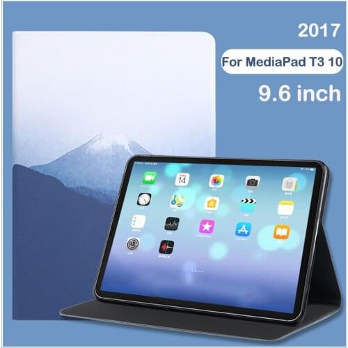 Tablet Case For Huawei MediaPad T3 10 Case 9.6'' AGS-W09/L09/L03 Folding Folio Cover Funda Painted Flip Stand Protective Shell