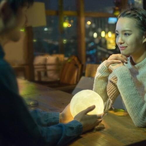 3D print moon night light lamp charging luna light best gift round light free shipping