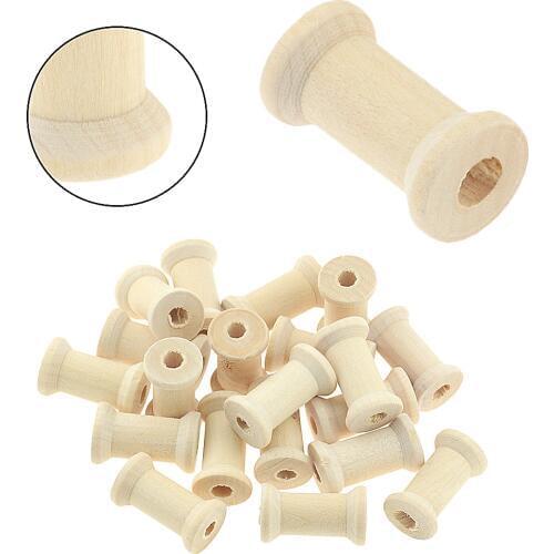 20Pcs 27*16MM Vintage Style Wooden Bobbins Spools Reels Organizer For Sewing Ribbons Twine Wood Crafts Tools Thread Wire