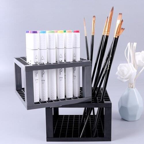 Multifunctional pen holder 82 grid/96 grid portable assembly type airing pen holder sketch pencil marker storage rack stationery