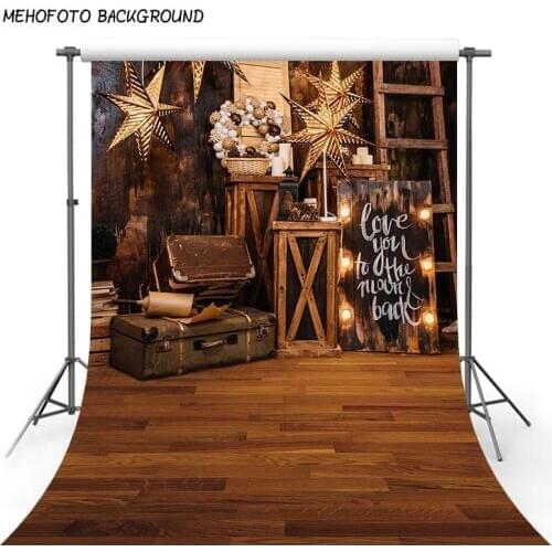 Photography Backdrop Background 5x7 Wood Pirate Ship Large Stars Travel Case Photo Background Kids Holiday Photoshoot Backdrops