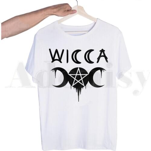 Pentagram Pentacle Wicca Witchcraft Goth Tshirts Men Fashion Summer T-shirts Tshirt Top Tees Streetwear Harajuku Funny