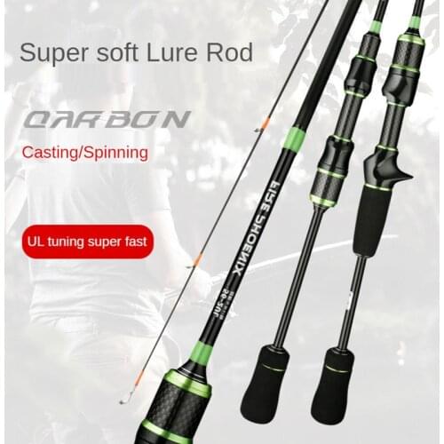 HFBIRDS 2021 New Ultralight Carbon Lure Rod 1.68 1.8 UL Solid Rod Slightly Fishing Rod EVA Grip Casting/Spinning fishing rods