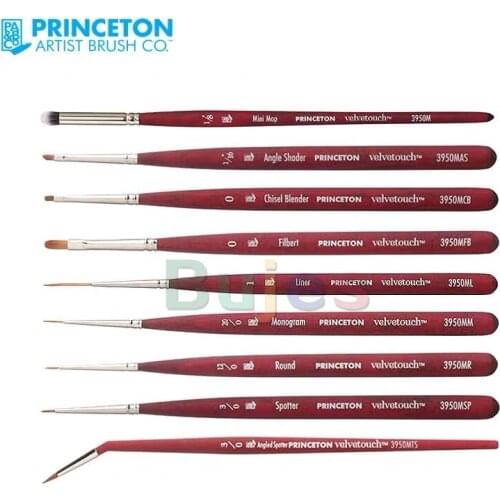 Princeton Velvetouch, Series 3950, Paint Brush for Acrylic,Oil and Watercolor, Round,Full Set 1,Super Absorbent,Oil Paint Brush