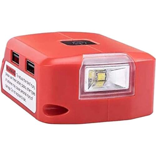 M18/M12 Battery Power Adapter Charger for 18V Lithium Ion Battery with 3W LED Light Flashlight Dual USB
