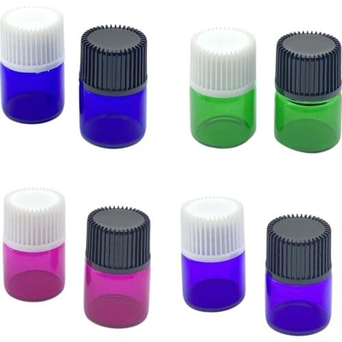 100pcs 1ml 2ml 3ml 5ml Mini Colorful Glass Bottle Small Perfume Sample Container Essential Oil Liquid Test Vials