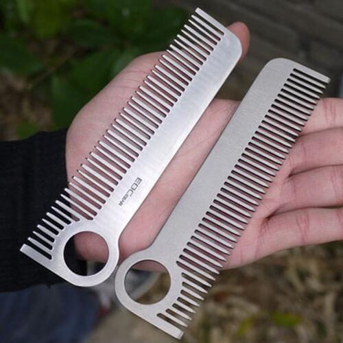 50pcs Outdoor Survival Tactical Pocket EDC Tool Stainless Steel Multi-function Outdoor Camping Tactical Comb Tool Wholesale