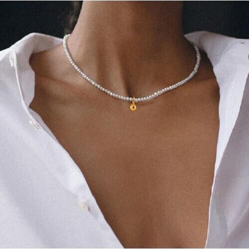 Natural pearl necklace choker 925 sterling silver pendant necklaces chain aristocratic temperament Women Accessories Jewelry new