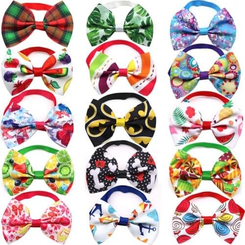 New Fashion Fast Shipping Pet Bow Tie Dog Cat Bowtie Fruit Flamingo Bow Tie Suitable for Small Medium Dogs Puppy Accessories