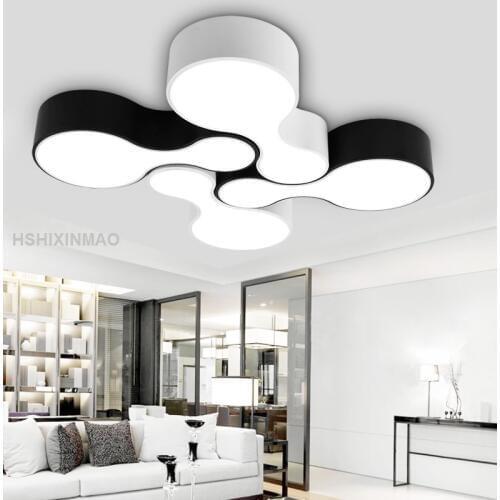 NEW Modern Led Bowling Ceiling Light Home Living Room Bedroom Minimalism Ceiling Lamps White And Black Body Decoration110-240V
