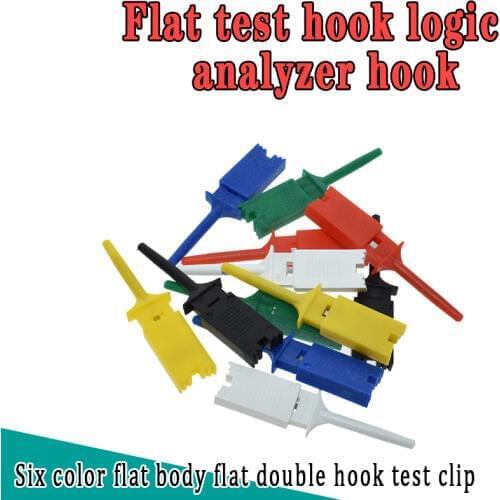 Wholesale 60PCS 6 Colors Small SMD IC Hook Clip Grabbers Test Probe Cable for Multimeter WAVGAT