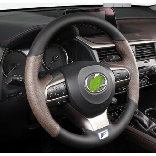 DIY Genuine Leather hand-stitched steering wheel cover leather for Lexus ES300 NX RX450 IS200 GS Premium leather Grip Cover