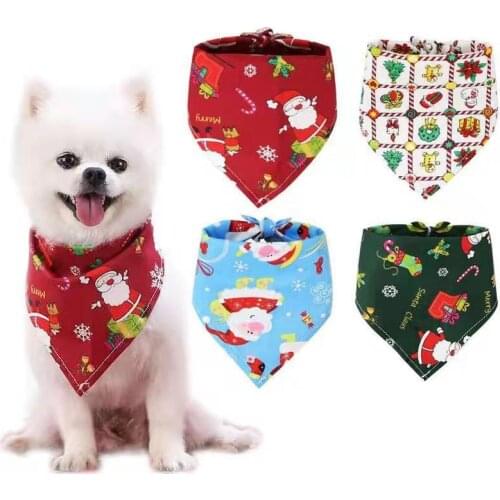 Dog scarf Bandanas Christmas Pet ties Collar Puppy Bibs Washable Bandana Dogs Accessories Grooming Products for Small Dog cat