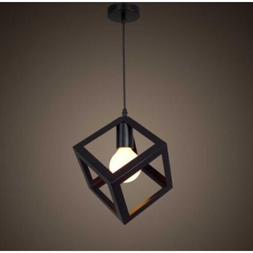 Industrial Vintage Cube Metal Pendant Light Accessory, Loft Ceiling Lamp for Home, Bar, Cafe