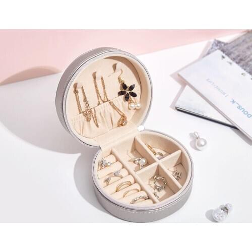 PU leather simple fashion jewelry box earrings creative portable hard jewelry storage box earrings earrings small jewelry box