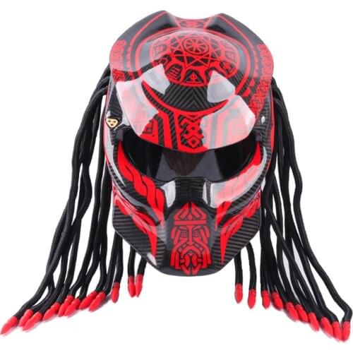 For Motorcycle Helmet Personality Complete Set Of Iron Soldier Carbon Fiber Helmet Locomotive Men And Women Sports Car Helmet