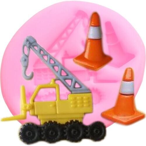 Cartoon Construction Vehicle Silicone Mold Fondant Cake Decorating Tools Chocolate Cupcake Topper Candy Polymer Clay Resin Mould