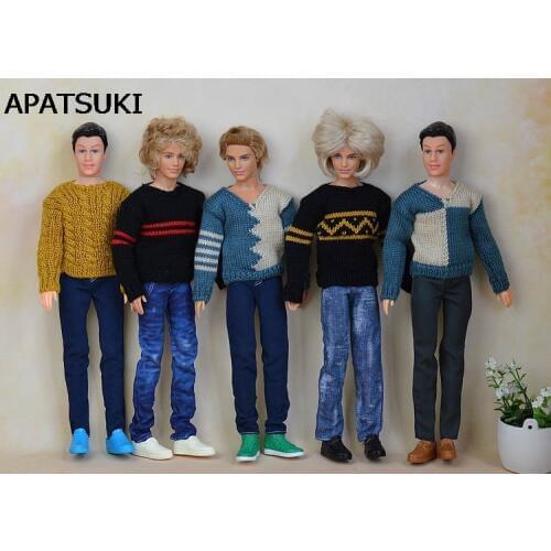 High Quality Handmade Casual Knitted Sweater Clothes For Barbies Boyfriend Ken Doll Top Coat Clothes Male Doll Clothes
