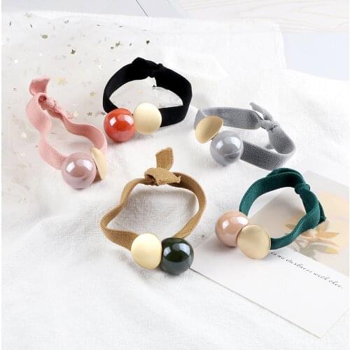 Women Hair Ties Candy Color Ball Scrunchies Ponytail Holder Cute Girls Elastic Bowknot Hair Rubber Band Accessories Headwear