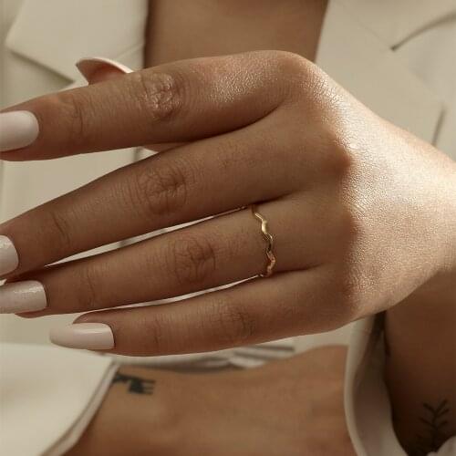 MANGOSKY 925 Silver Fashion Wave Tail Ring For Women